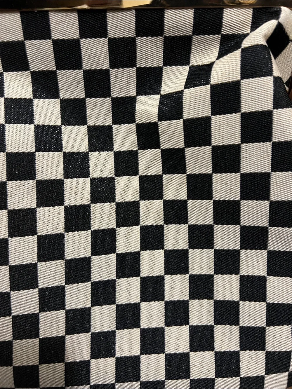 Kisslock Checkered Frame Shoulder Bag